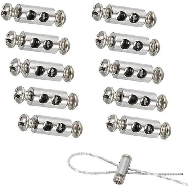 10 pcs Cable Clamps With Screw Terminal Cap, Cable Clips For 1-2Mm Diameter Cable And Wire, Double Ended Cable And.