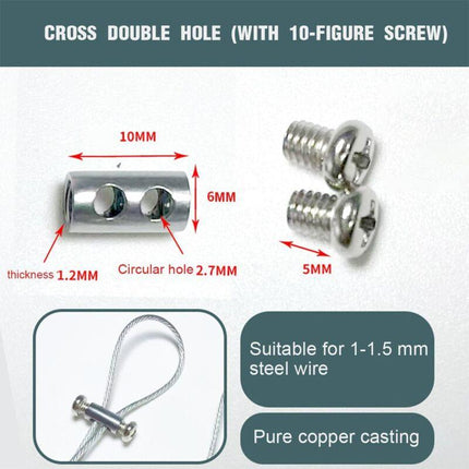 10 pcs Cable Clamps With Screw Terminal Cap, Cable Clips For 1-2Mm Diameter Cable And Wire, Double Ended Cable And.