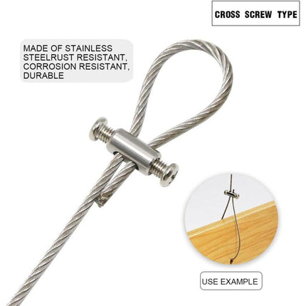 10 pcs Cable Clamps With Screw Terminal Cap, Cable Clips For 1-2Mm Diameter Cable And Wire, Double Ended Cable And.