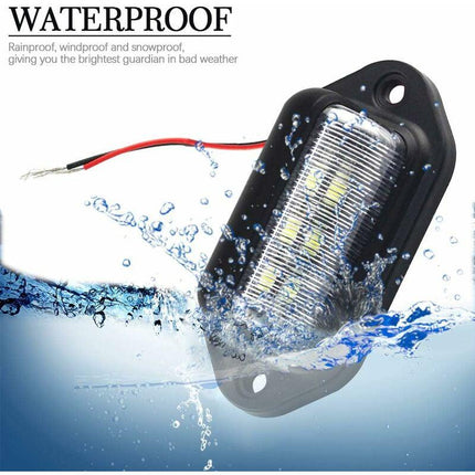 2 pcs LED License Plate Light Universal 6 Smd2835 Convenience Courtesy Door Step Lamp Light For Trailers Rv Trucks.