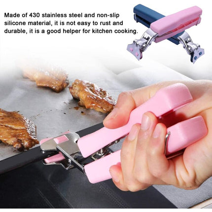 3 pcs Non-Slip Kitchen Bowl Clip Anti-Hot Tongs Stainless Steel Bowl Clip Silicone Anti-Hot Tongs Hot Dishes Lifting.