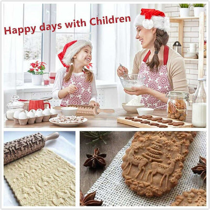 Christmas Wooden ROlling Pin, ROlling Pin, Kitchen Tool, Baking Accessory, Eye-Catching, Stable And Durable, Christmas.