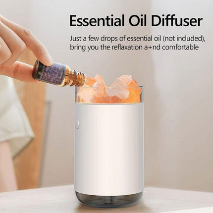 Crystal Salt Stone Humidifier Colorful Light 260Ml Portable Mist Humidifier Quiet Usb Essential Oil Diffuser Cool Mist.