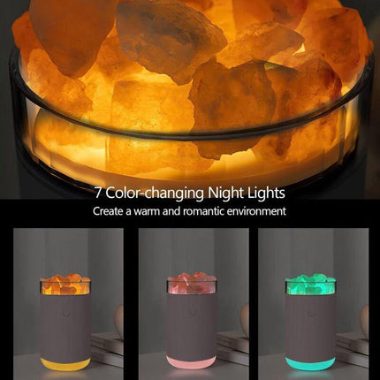 Crystal Salt Stone Humidifier Colorful Light 260Ml Portable Mist Humidifier Quiet Usb Essential Oil Diffuser Cool Mist.