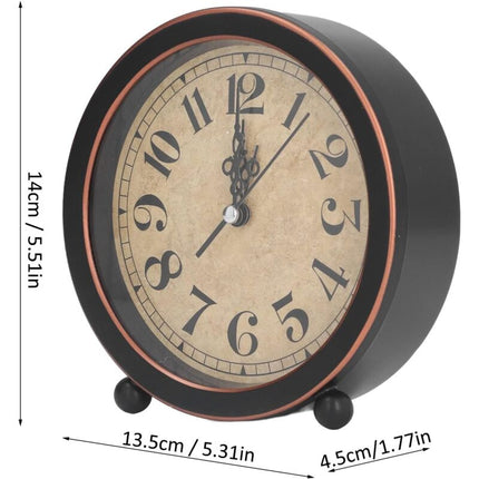 Vintage Retro Analog Alarm Clock, ROund Alarm Clock, Small Desk Clock, Super Quiet, Non-Ticking, Small Clock For Home.