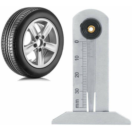 Tire Tread Depth Gauge, Stainless Steel Tire Tread Depth Gauge Safety Tire Ruler Tire Meter 0-30Mm For Car Motorcycle.