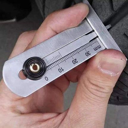 Tire Tread Depth Gauge, Stainless Steel Tire Tread Depth Gauge Safety Tire Ruler Tire Meter 0-30Mm For Car Motorcycle.