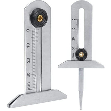Tire Tread Depth Gauge, Stainless Steel Tire Tread Depth Gauge Safety Tire Ruler Tire Meter 0-30Mm For Car Motorcycle.
