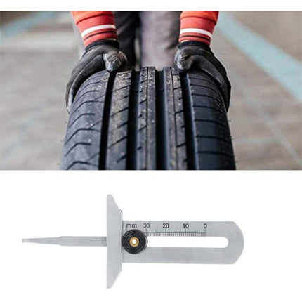 Tire Tread Depth Gauge, Stainless Steel Tire Tread Depth Gauge Safety Tire Ruler Tire Meter 0-30Mm For Car Motorcycle.