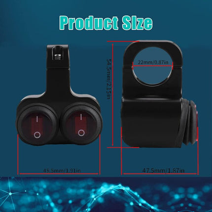12V Waterproof Motorcycle Atv Bike 22Mm 7/8 Inch Handlebar Dual Control Kill Button Headlight Switch Hazard Brake Fog.
