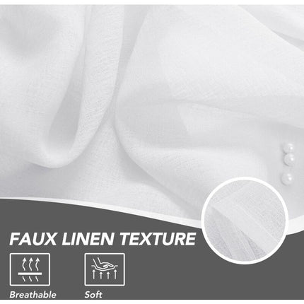 2 pcs Set Voile Curtains Super Soft Decorative Eyelet Curtain Living ROom Bedroom Girl Baby 132X160Cm White.