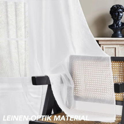 2 pcs Set Voile Curtains Super Soft Decorative Eyelet Curtain Living ROom Bedroom Girl Baby 132X160Cm White.