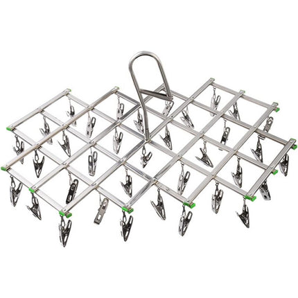 Stainless Steel Drying Racks With 35 Clothes Pegs For Socks, Shorts, Underwear And Baby Clothes.