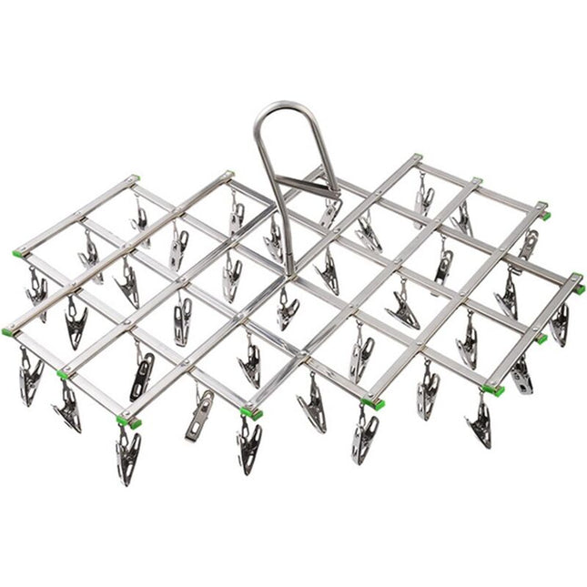 Stainless Steel Drying Racks With 35 Clothes Pegs For Socks, Shorts, Underwear And Baby Clothes.