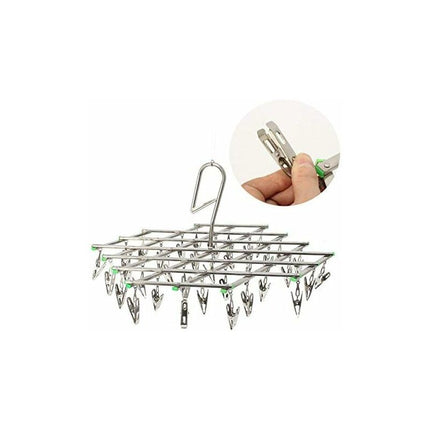 Stainless Steel Drying Racks With 35 Clothes Pegs For Socks, Shorts, Underwear And Baby Clothes.