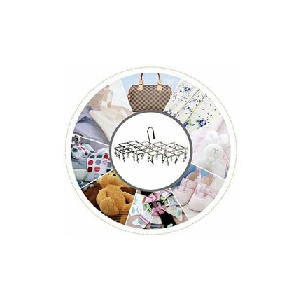 Stainless Steel Drying Racks With 35 Clothes Pegs For Socks, Shorts, Underwear And Baby Clothes.