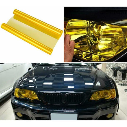 30Cm100Cm Car Fog Light Tail Light Vinyl Film Sticker (Yellow).
