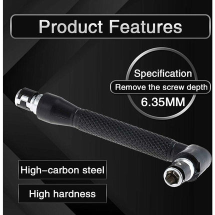 L-Shaped Socket Wrench Set - 1/4" Screwdriver And Bits - L-Shaped Extension Handle - Double Head Hex Socket Wrench For.