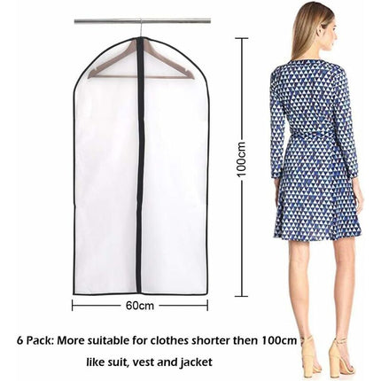 Garment Covers, Dustproof Waterproof Mite Moisture Proof, Semi Transparent Zip Protective Covers For Shirt Suits/Coats,.