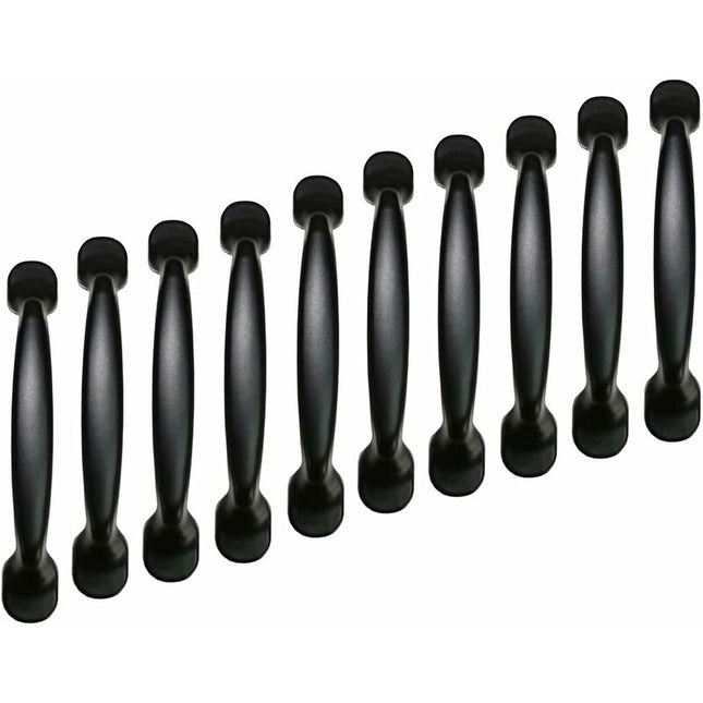 10X 96Mm Black Kitchen Cabinet Door Pulls Cupboard Drawer Bedroom Furniture Pull Handle.