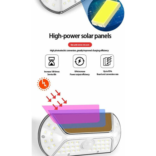 Solar Light Outdoor 40 LED Motion Sensor Waterproof Wireless Solar Security Lights For Outdoor Garage Yard Patio.