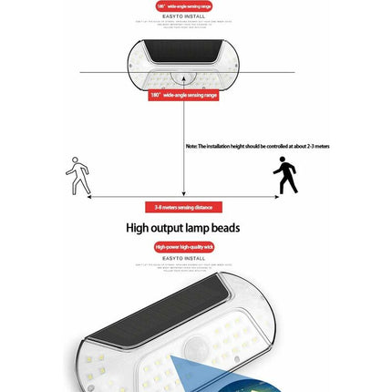 Solar Light Outdoor 40 LED Motion Sensor Waterproof Wireless Solar Security Lights For Outdoor Garage Yard Patio.