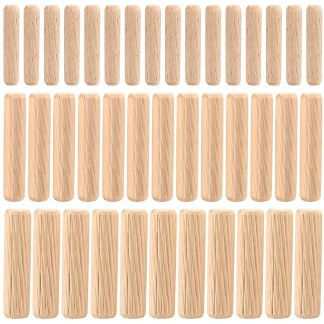 90 Pieces Wood Dowels Assortment, Tapered Grooved Wood Dowels M6 M8 M10 For Milling, Grooving, Crafts, Diy,.