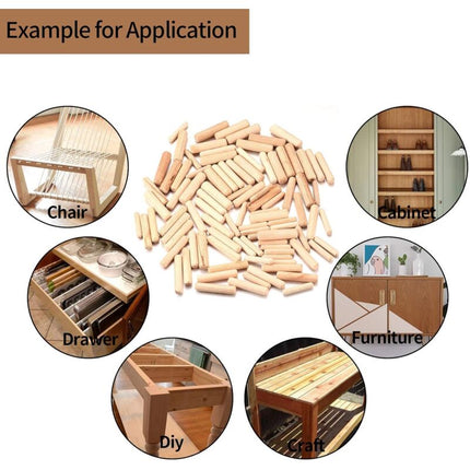 90 Pieces Wood Dowels Assortment, Tapered Grooved Wood Dowels M6 M8 M10 For Milling, Grooving, Crafts, Diy,.