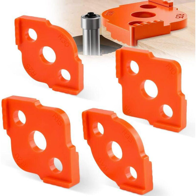 4 pcs Alloy Radius ROuter Jig, R5 - R40 Woodworking ROuter Jig On Table, Corner Radius ROuting Accessories For.