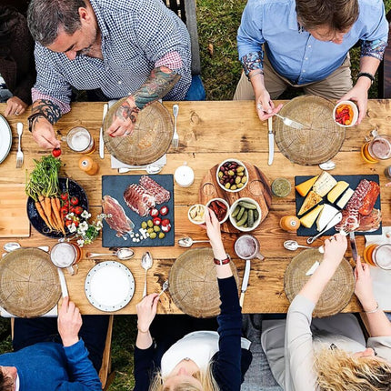 50 Pack 9" Rustic Wood Grain Paper Plates Disposable (Wood Grain 02).