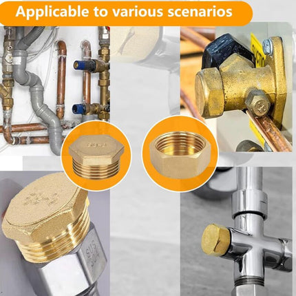 20 pcs Brass Threaded Caps With Threads, 05/10 08/13 15/21 20/27 12/17Male Water Inlet Plug Tap.