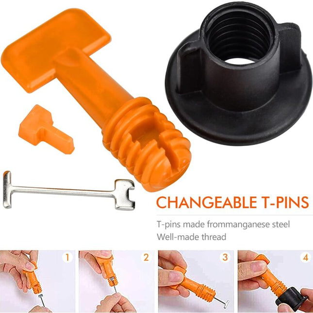 100 pcs Tile Leveling System, Reusable Tile Leveling System For Tiles, Ceramic Tiles, Wood Panels With 2 Special.