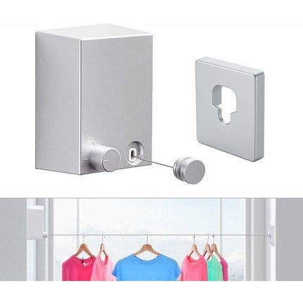 Retractable Clothes Drying Rack Indoor Outdoor Wall Mounted Clothes Dryer Retractable Hanger Lock To Prevent Sagging -.