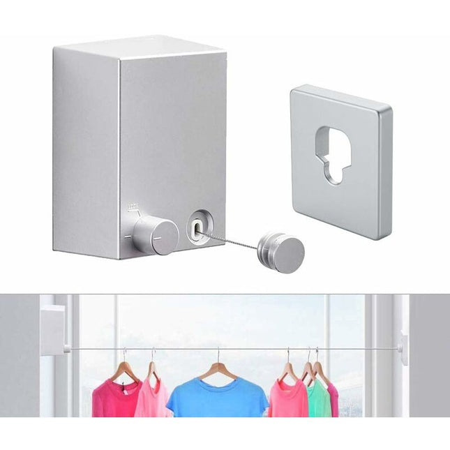 Retractable Clothes Drying Rack Indoor Outdoor Wall Mounted Clothes Dryer Retractable Hanger Lock To Prevent Sagging -.