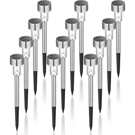 Outdoor Solar Lights LED Landscape Light Pack/Pathway Lights Stainless Steel-12.