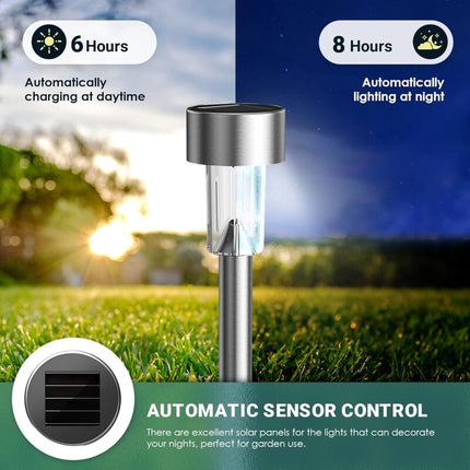 Outdoor Solar Lights LED Landscape Light Pack/Pathway Lights Stainless Steel-12.