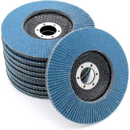 Compartment Discs │ Blue │ 10 Pieces │ Ø 125 Mm │ Grain 73 │ Stainless Steel │ Abrasive Discs │ Flap Discs.