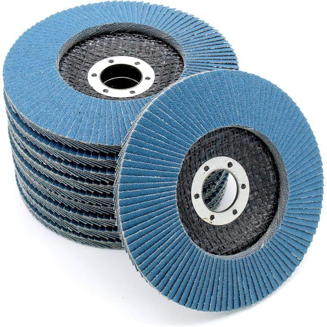 Compartment Discs │ Blue │ 10 Pieces │ Ø 125 Mm │ Grain 73 │ Stainless Steel │ Abrasive Discs │ Flap Discs.