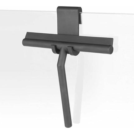 27Cm Silicone Shower Squeegee - For Glass Shower Door And Wall - With Hanging Hook - Black.