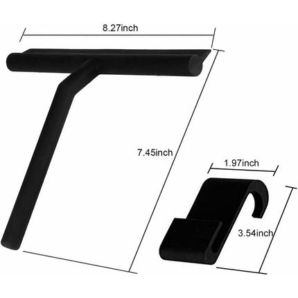 27Cm Silicone Shower Squeegee - For Glass Shower Door And Wall - With Hanging Hook - Black.