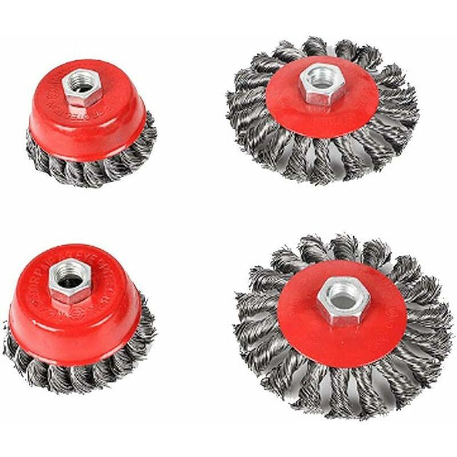 Bevel Brush For Angle Grinder, Metal/Steel, Twisted Wire, Flexible, Diameter: 75 And 100 Mm, Mounting Thread: M14, 4.