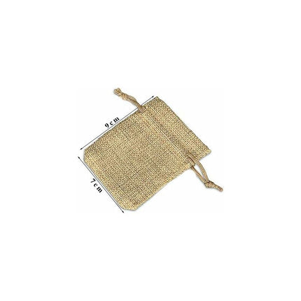 100 pcs Jute Bags 7X9Cm, Reusable Gift Bags, Burlap Pouches With Drawstring For Jewelry Gift Party Birthday Christmas.