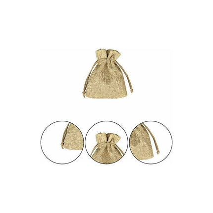 100 pcs Jute Bags 7X9Cm, Reusable Gift Bags, Burlap Pouches With Drawstring For Jewelry Gift Party Birthday Christmas.