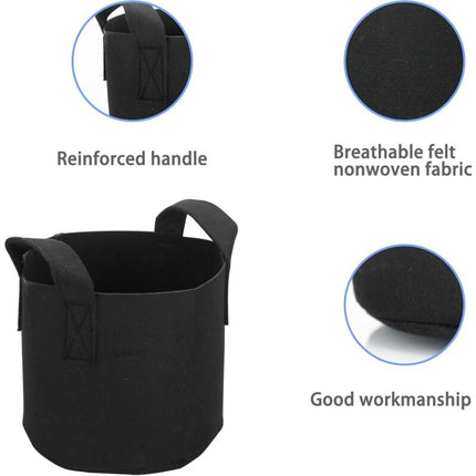 2 Pack 38 Litre - 10 Gallon Non-Woven Planting Bags - 40 X 30 Cm - With Carry Handles - For Garden, Greenhouse, Etc. -.