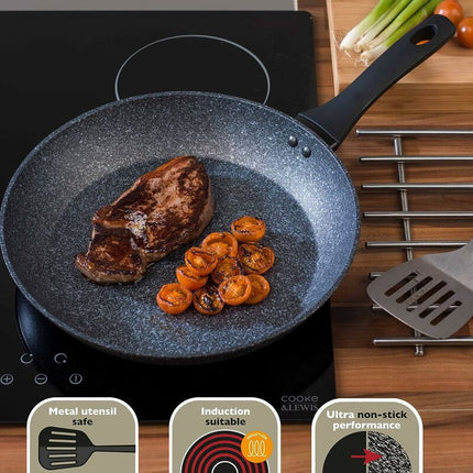 24 Cm Non-Stick Frying Pan, Forged Aluminum, Durable Non-Stick Coating, Pfoa Free - Induction, Dishwasher & Metal.