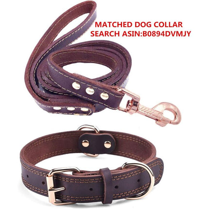 Premium Genuine Leather Dog Collar/Durable Real Leather Adjustable Collars For Male Female Small X-Small Medium Large.