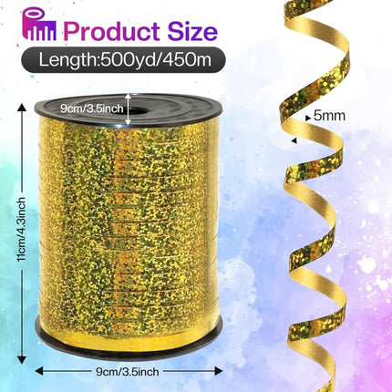 One Spool Smooth Gold Ribbon - 400M X 5Mm Gold Gift Ribbon For Wedding, Diy Arts & Crafts, Party And Gift Wrapping.