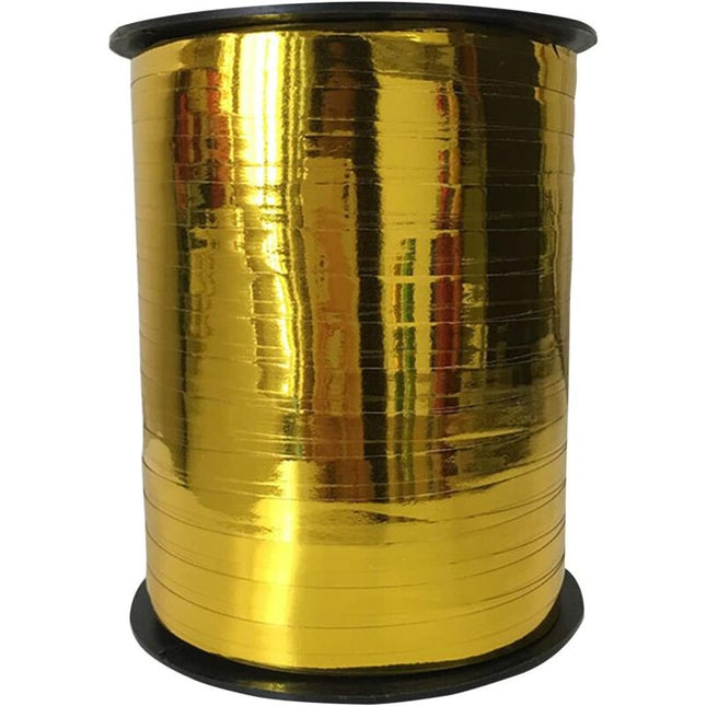 500 Yards (400M) Corrugated Balloon Ribbon Gold Bolduc Ribbon For Gift Wrapping And Diy Craft Supplies.
