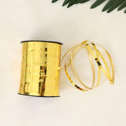 500 Yards (400M) Corrugated Balloon Ribbon Gold Bolduc Ribbon For Gift Wrapping And Diy Craft Supplies.