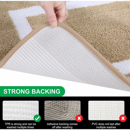 Non-Slip Bath Mat, Soft Microfiber Bathroom Mat, Absorbent High Pile Bath Mat, Machine Washableable - 40 X 60 Cm - Beige.